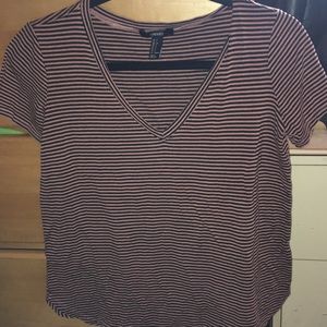 Peach and Black V Neck